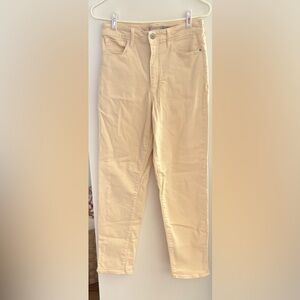 Athleta cream colored straight leg jeans -8T